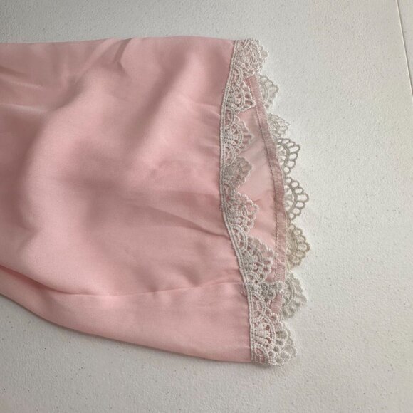 Shein Pink Off-Shoulder Smocked Mini Dress Lace Trim Sleeve Peasant Fairy Medium - Picture 6 of 11